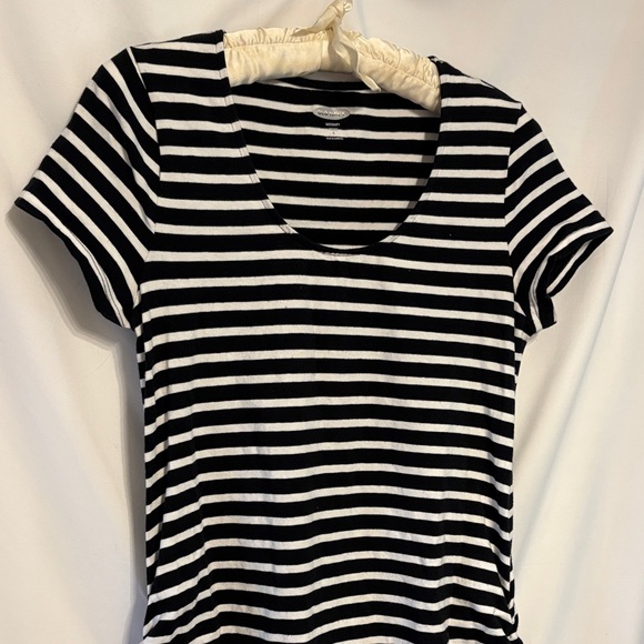 Old Navy Dresses & Skirts - Old Navy Black and White Striped Fitted Maternity Dress.